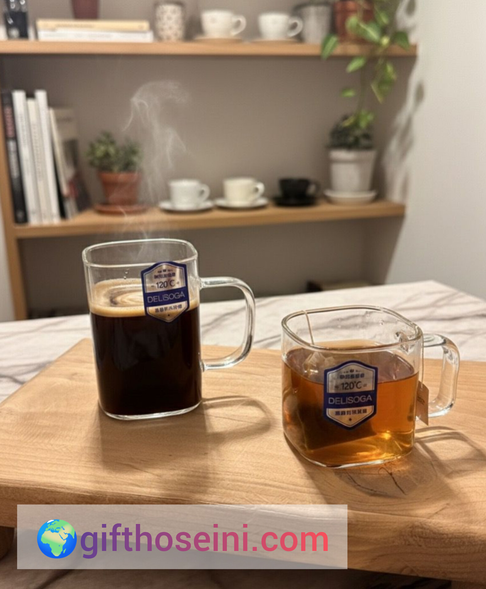 ماگ و شات پیرکس وارداتی مدل چهار گوش