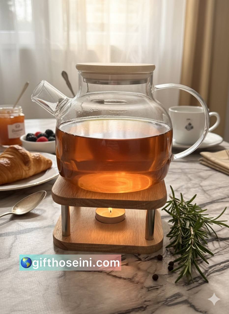 قوری پیرکس درب بامبو